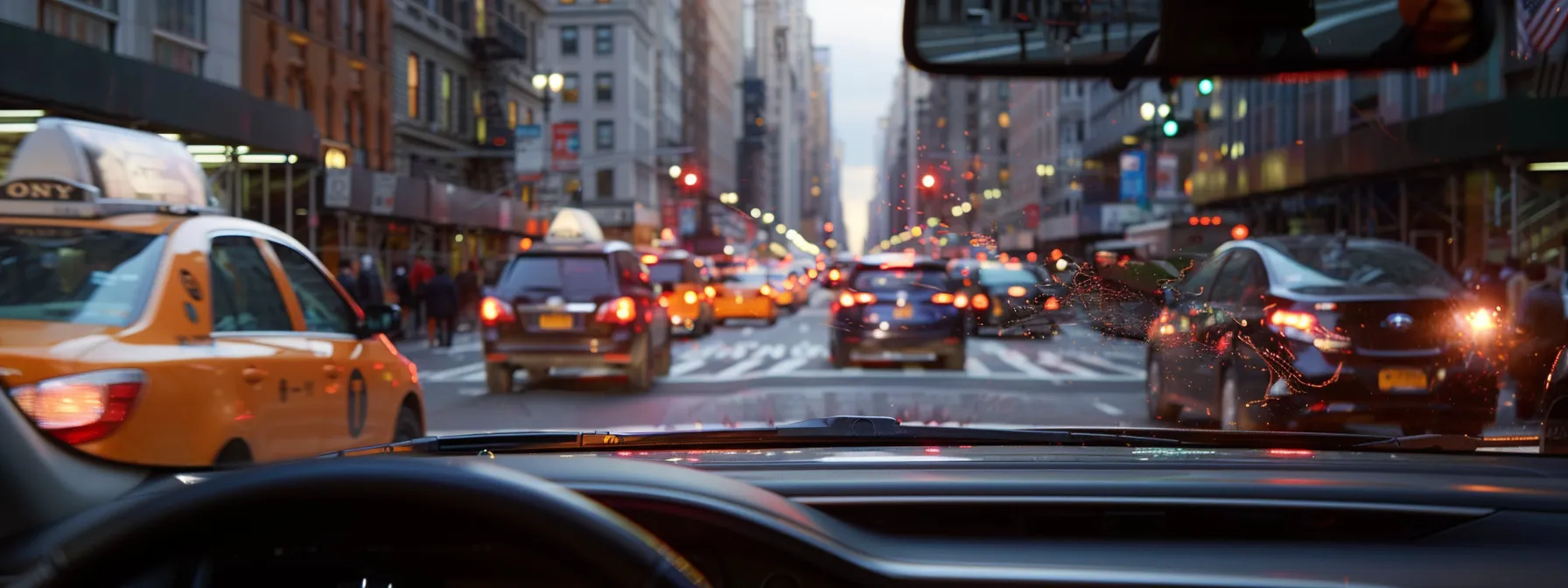 a driver failing to check their blind spot while merging onto a busy new york city street.