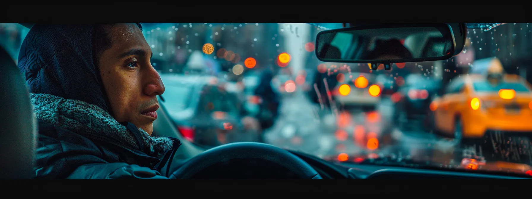 an aspiring driver nervously waits to take the new york city road test, surrounded by other test-takers and instructors.